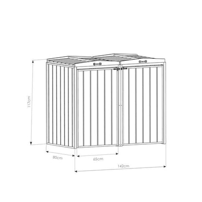 Mercia 4' 7 x 2' 7 Flat Bin Store - Premium Pressure Treated Slatted