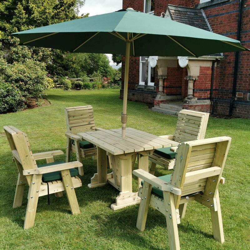 Croft Ergo 4 Seat Chair Rectangle Table Set - Croft Home & Garden