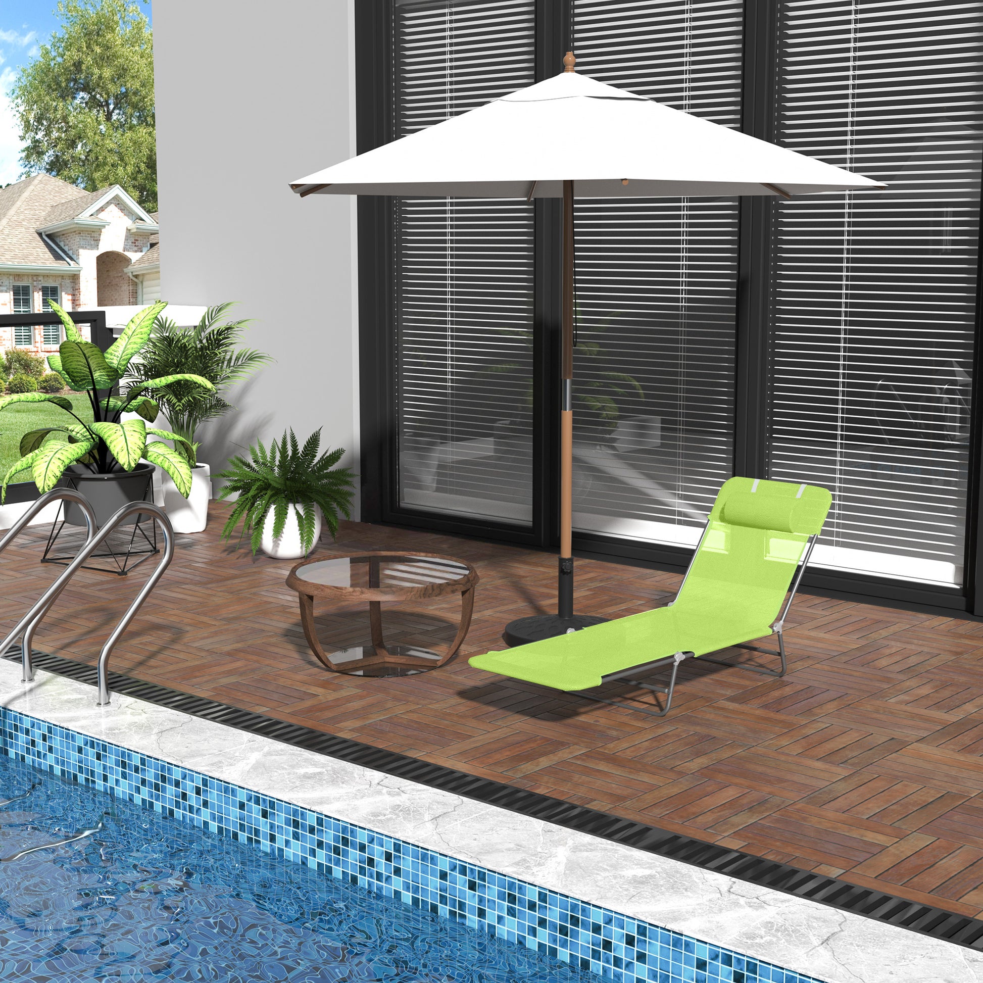 Outsunny Outdoor Foldable Sun Lounger