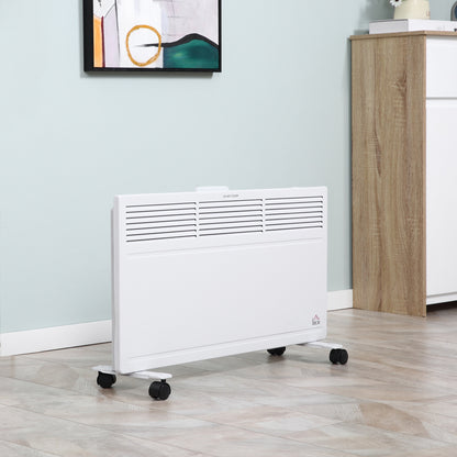 Homcom Convector Radiator Heater Freestanding or Wall-mounted Portable Electric Heating with 2 Heat Settings