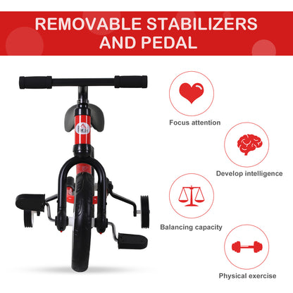 Homcom PP Toddlers Removable Stabiliser Balance Bike Red