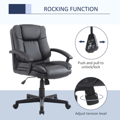 Homcom PU Leather Executive Office Chair-Black