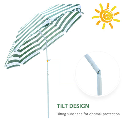 Outsunny 1.8m Beach Parasol Umbrella with Tilt Canopy