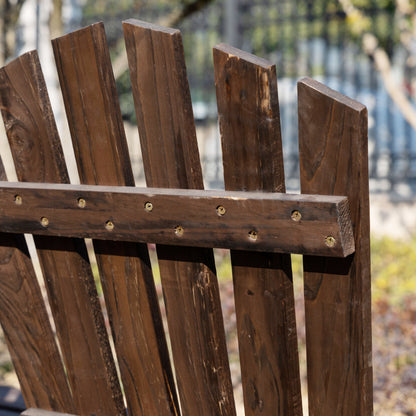 Outsunny Fir Logs Love Seats With Wheel-Shaped Armrests Large Load-Bearing Chair Natural Wood Grain