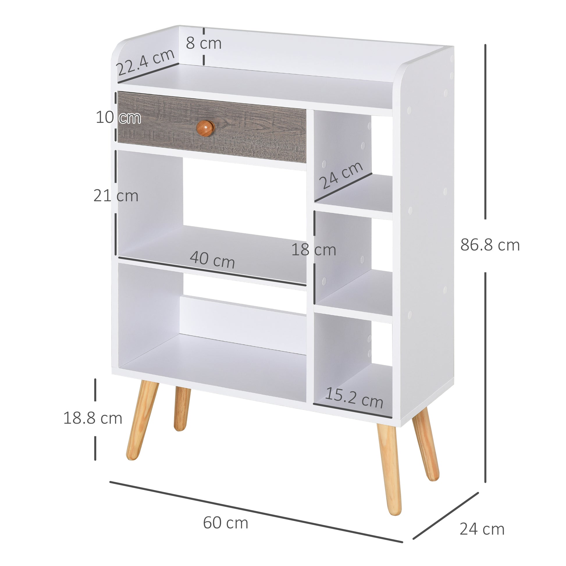 Homcom Multi-Compartment Compact Bookcase