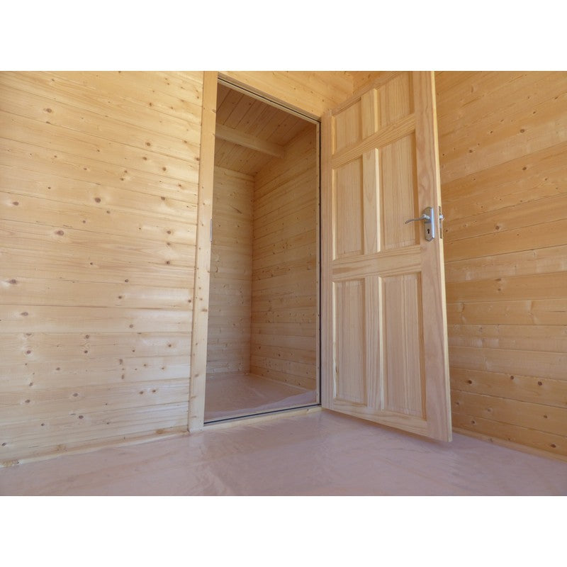 Shire Firestone 12' 8" x 17' 3" Reverse Apex Log Cabin - Premium 34mm Cladding Tongue & Groove