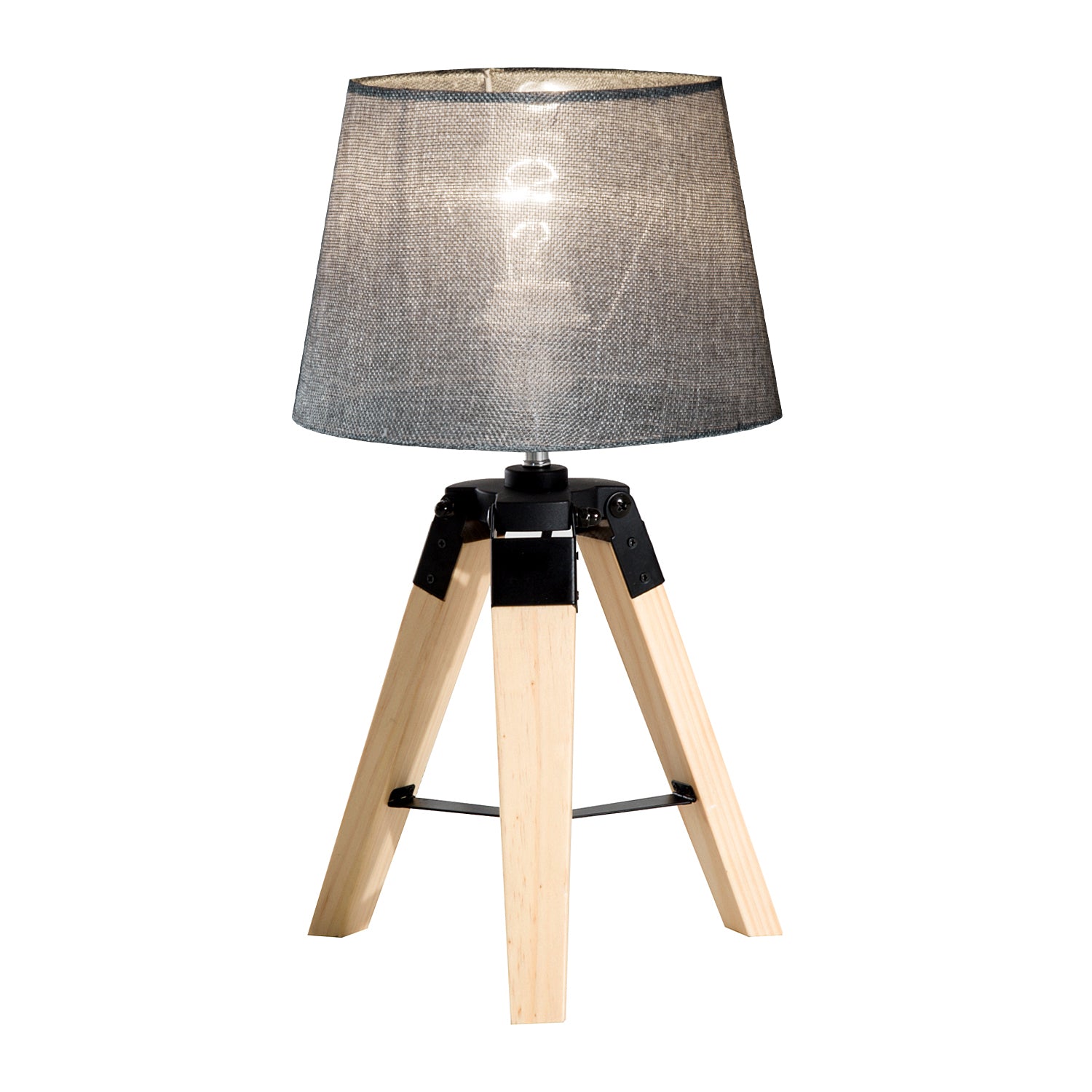 Homcom Wooden Tripod Table Lamp for Side