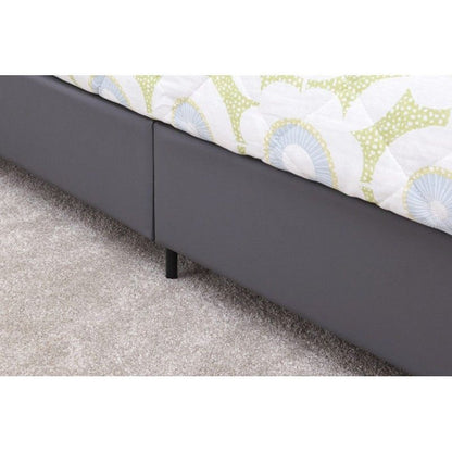 Bugi Double Bed Faux Leather Grey 4 x 7ft