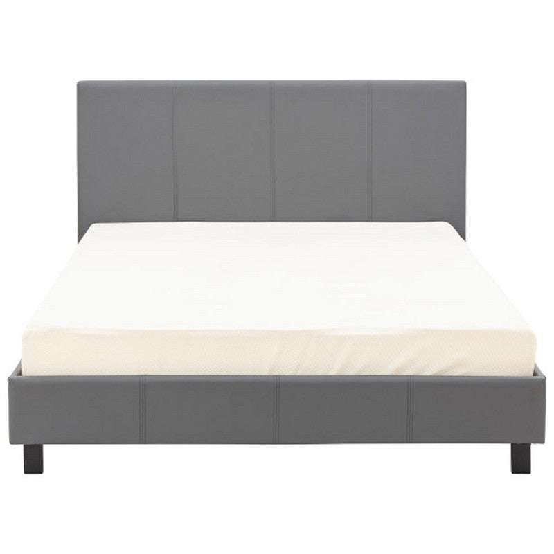 Bugi Double Bed Faux Leather Grey 4 x 7ft