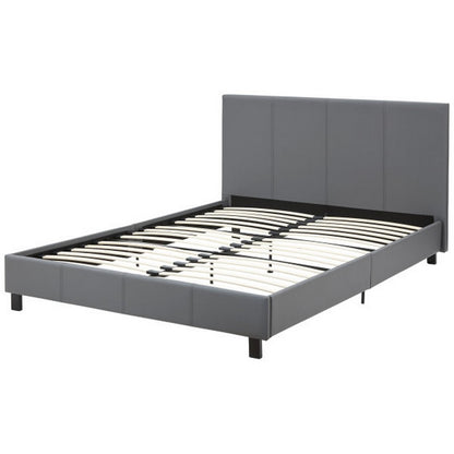 Bugi Double Bed Faux Leather Grey 4 x 7ft