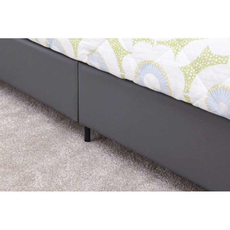 Bugi King Size Bed Faux Leather Grey 5 x 7ft