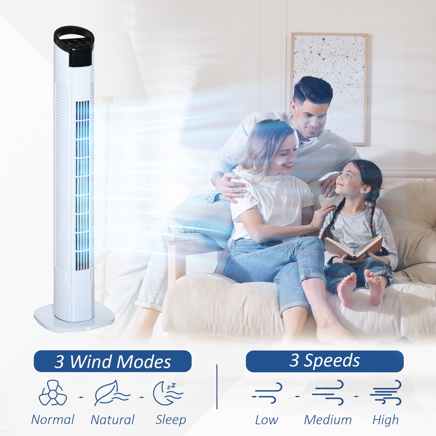 Homcom Freestanding Tower Fan