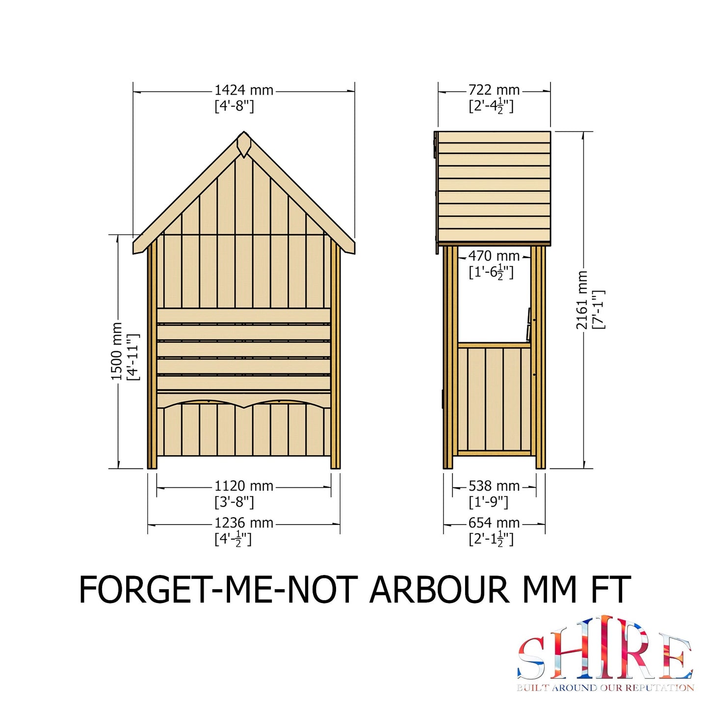 Shire Forget Me Not Arbour 4' x 2'