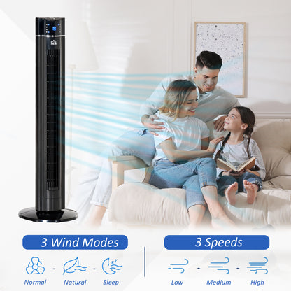 Homcom 42" Anion Tower Fan Cooling for Bedroom with 3 Speed