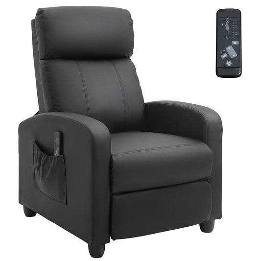 Homcom Recliner Sofa Chair PU Leather Massage Armcair w/ Remote Control