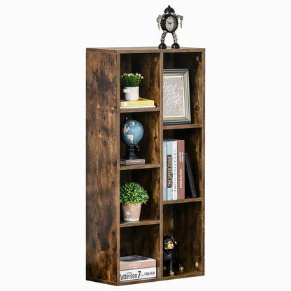 Homcom Seven-Compartment Bookcase - Wood-Effect