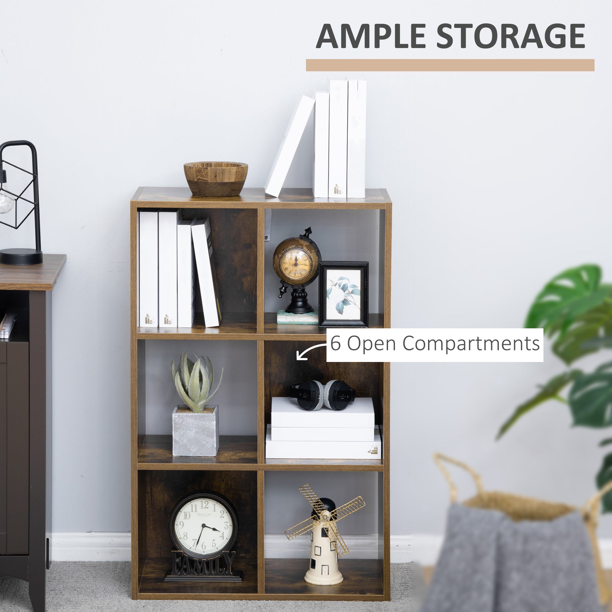 Homcom Six-Cube Rustic Industrial Style Shelving Unit