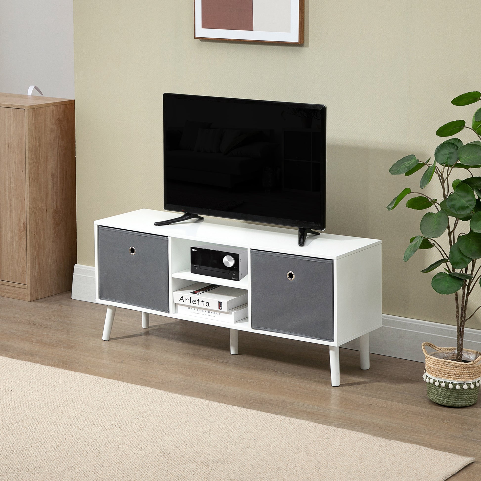 Homcom Fabric Drawer TV Stand