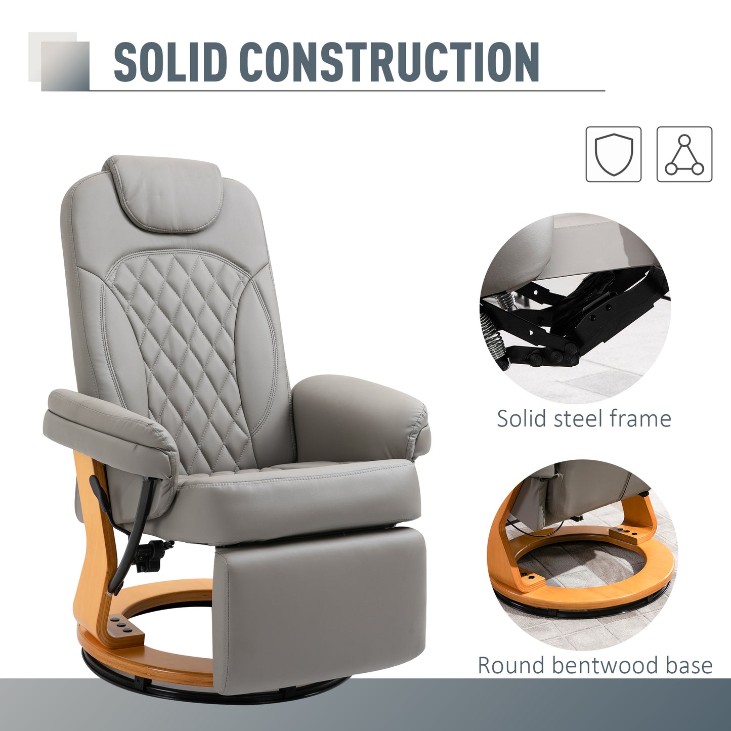 Homcom PU Recliner Chair with Footrest