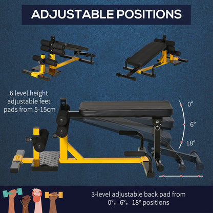 Homcom 3-In-1 Squat Machine w/ Adjustable Padded Bench