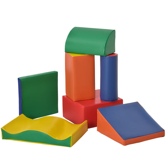 7 Piece Soft Play Blocks Kids Climb and Crawl Gym Toy Foam Building and Stacking Blocks Non-Toxic Learning Play Set Educational Software Toy-0