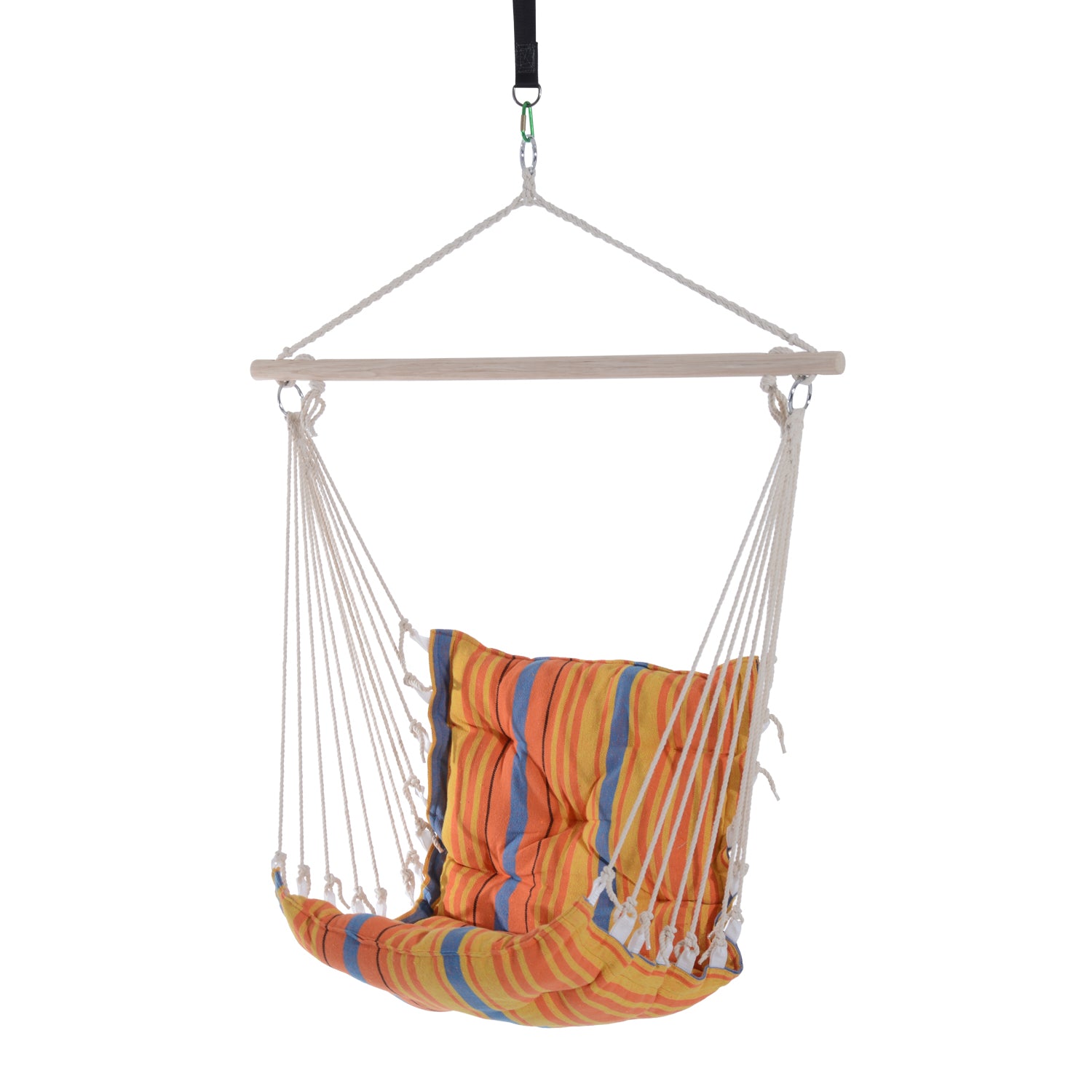 Outsunny Outdoor Hanging Rope Chair With Soft Padded Seat & Backrest