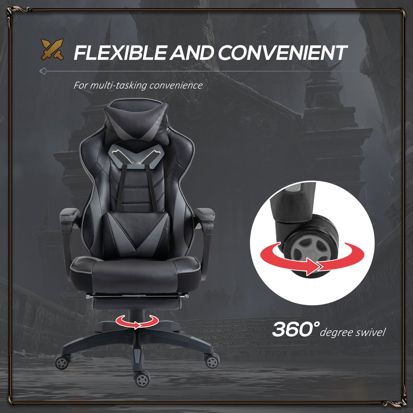 Vinsetto Racing Gaming Chair with Footrest