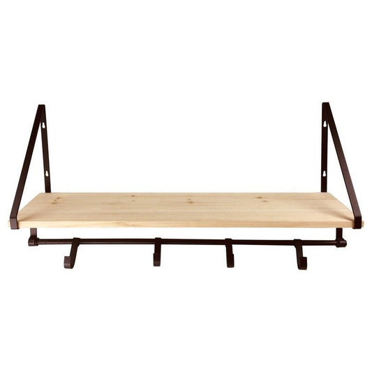 Classic Shelving Unit Metal & Wood Black 1 Shelf