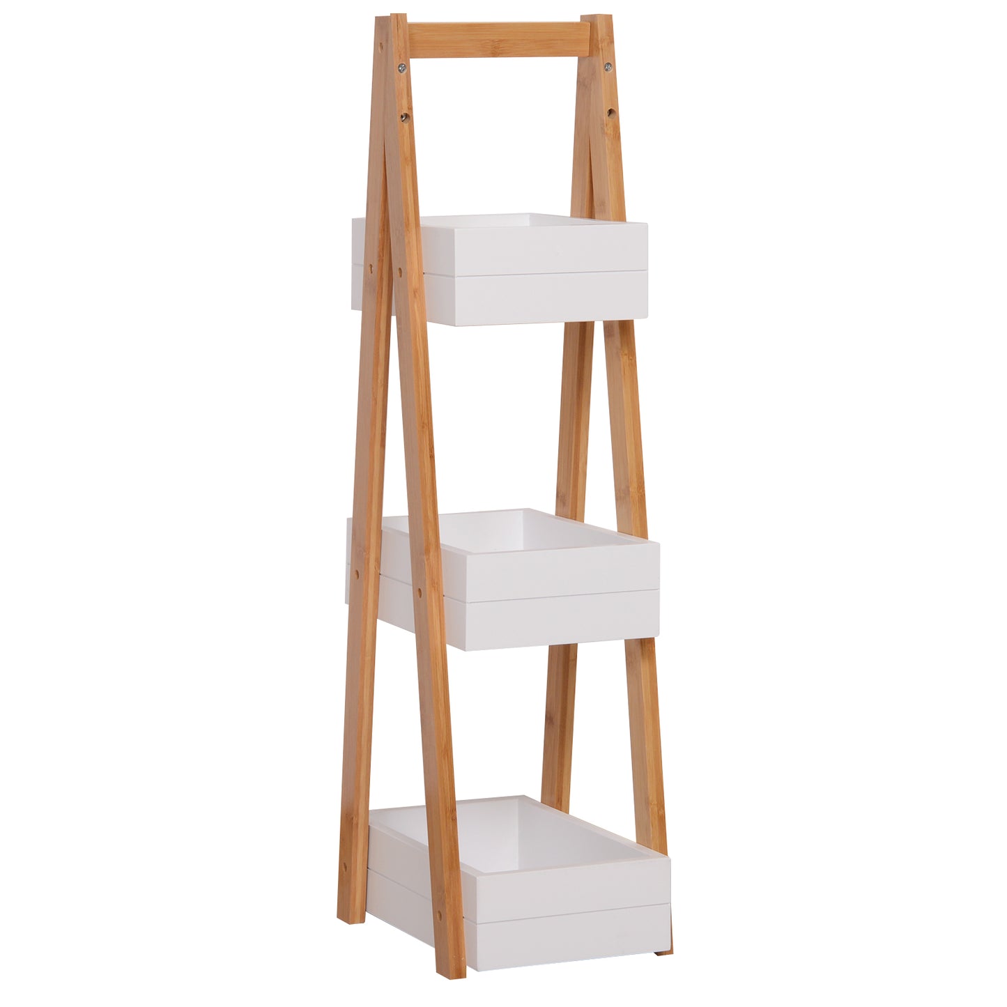 Homcom 3 Tier Bathroom Shower Caddy Freestanding Rack Storage Unit Shelf Organiser