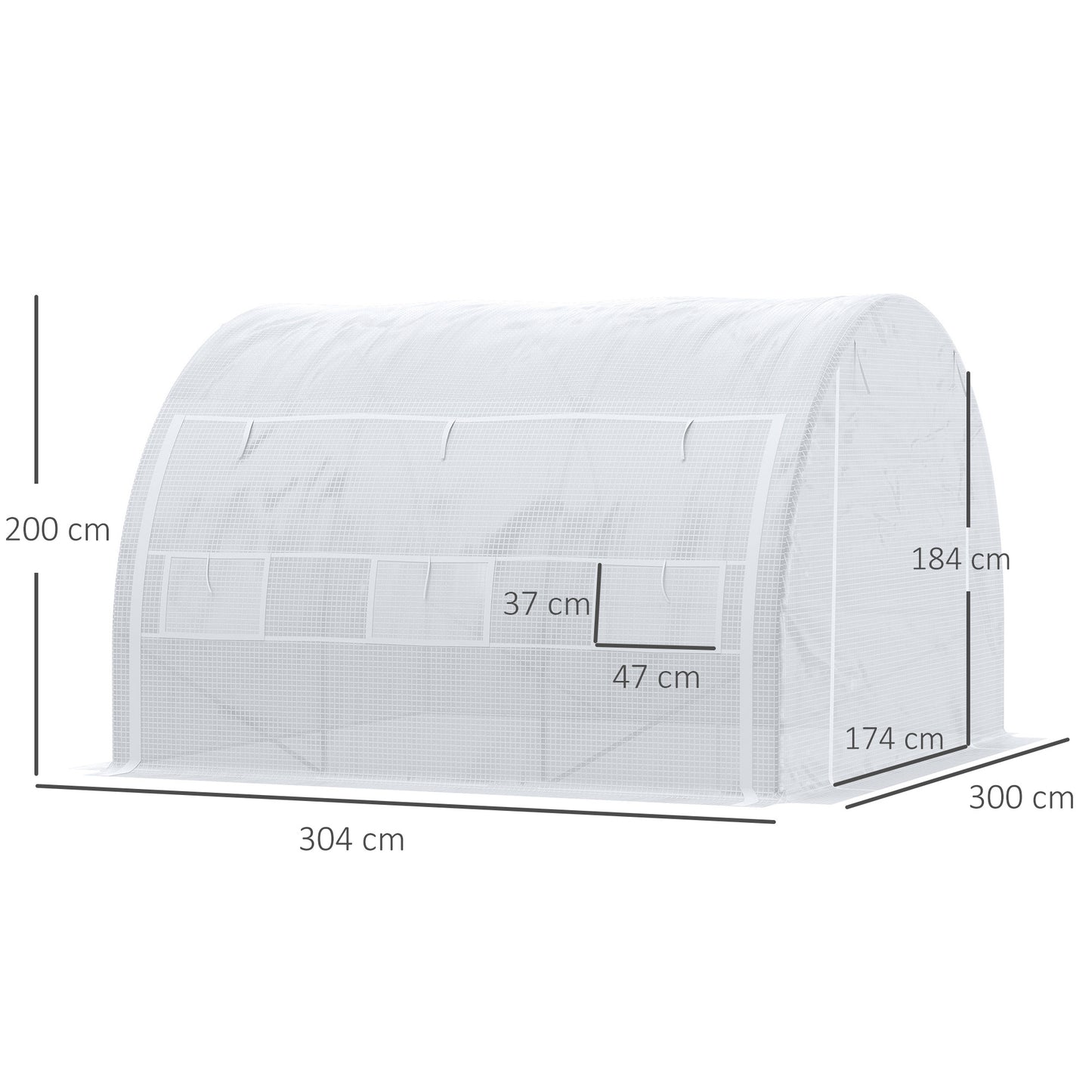 Outsunny 3 X 3 X 2 M Polytunnel Greenhouse