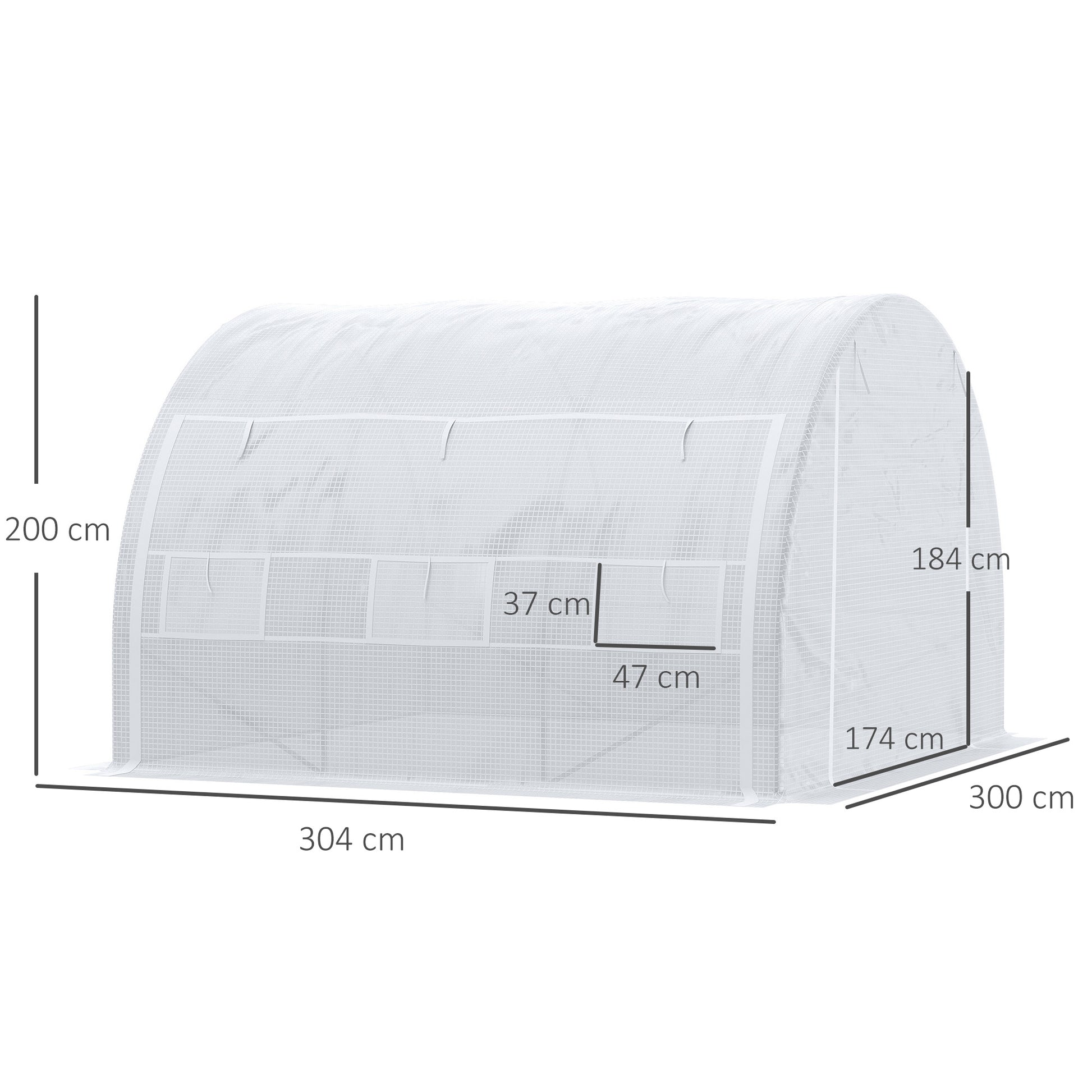 Outsunny 3 X 3 X 2 M Polytunnel Greenhouse