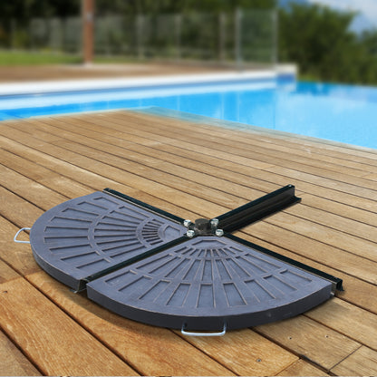 Outsunny Set Of Two Fan-Shaped Parasol Umbrella Weights