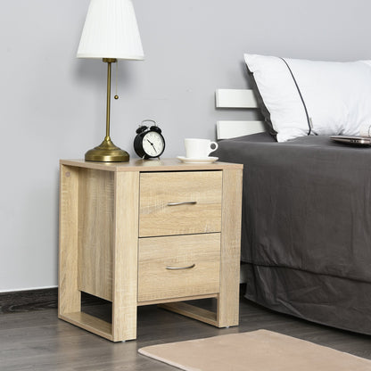 Homcom Bedside Table with 2 Drawers