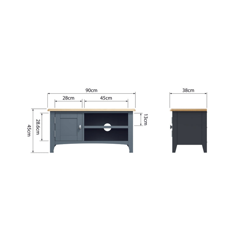 Portchester TV Unit Oak Grey