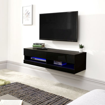 Galicia TV Unit Black 2 Shelves