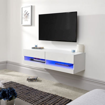 Galicia TV Unit White 2 Shelves