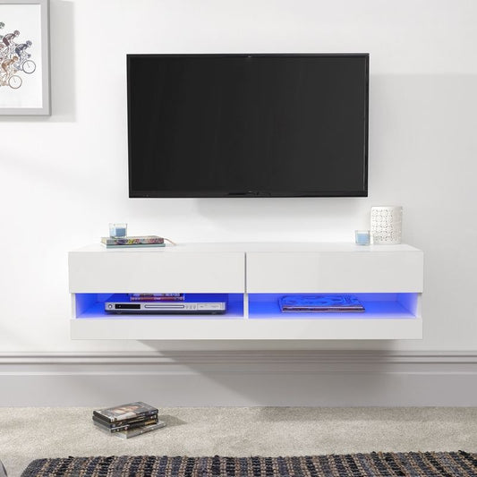 Galicia TV Unit White 2 Shelves