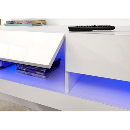 Galicia TV Unit White 2 Shelves 2 Doors