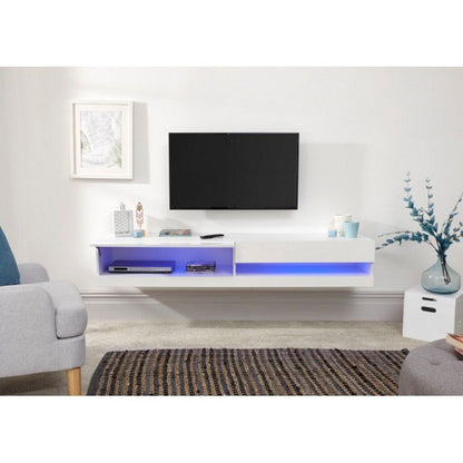 Galicia TV Unit White 2 Shelves 2 Doors