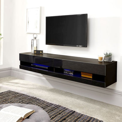 Galicia TV Unit Black 2 Shelves