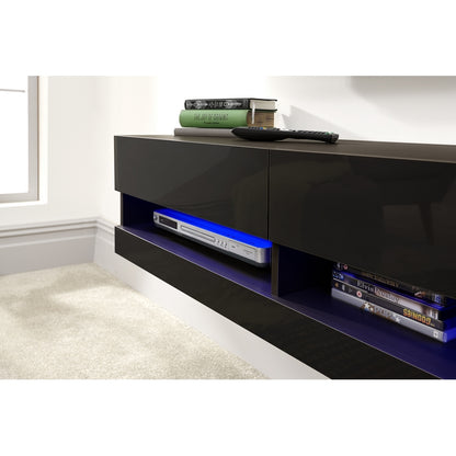 Galicia TV Unit Black 2 Shelves