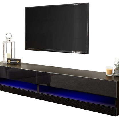 Galicia TV Unit Black 2 Shelves