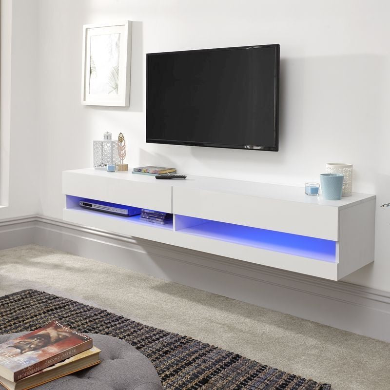 Galicia TV Unit White 2 Shelves