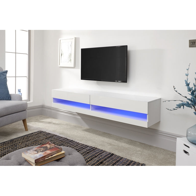 Galicia TV Unit White 2 Shelves