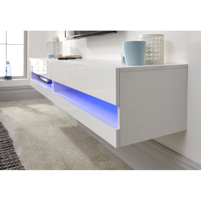 Galicia TV Unit White 2 Shelves