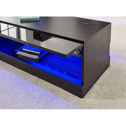 Galicia Extending Coffee Table Black 1 Shelf 75cm