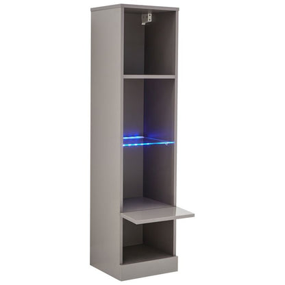 Galicia Tall Shelving Unit Grey 1 Door 4 Shelves