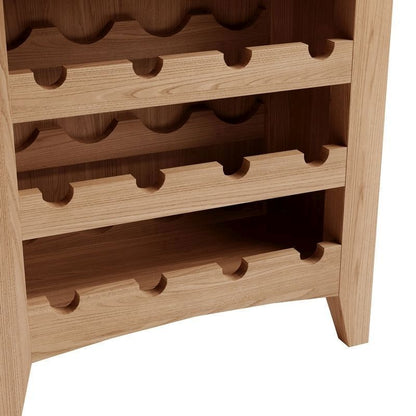 Oxford Oak Wine Rack Natural 4 Shelves 1 Drawer