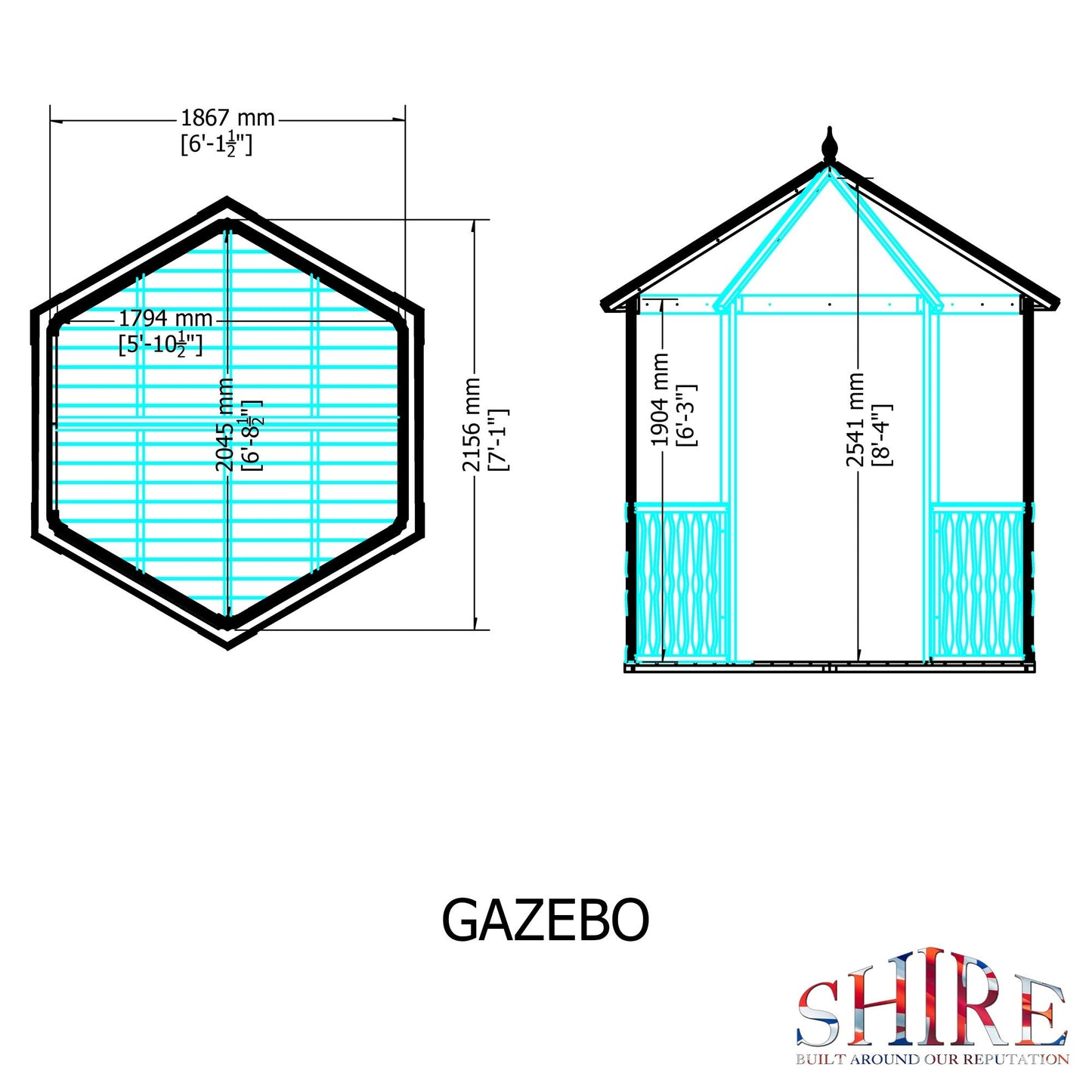 Shire Gazebo Garden Arbour (7' x 6')