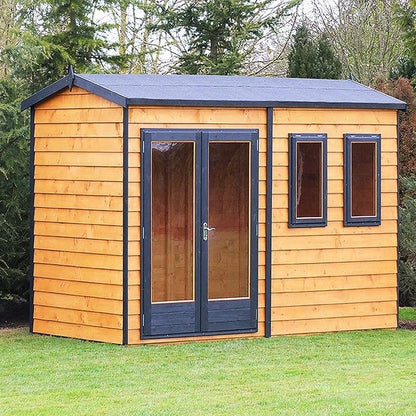 Shire Drayton 7' 3" x 9' 10" Reverse Apex Garden Studio - Premium Dip Treated Overlap